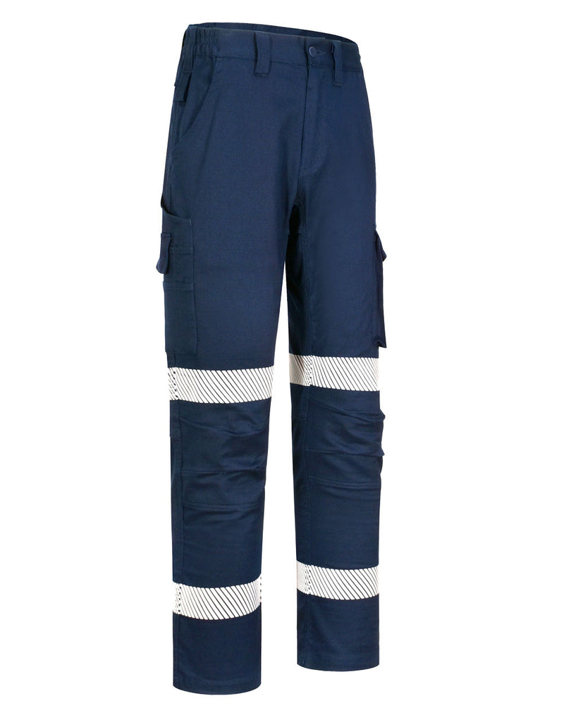 WP26HV UNISEX COTTON STRETCH RIP-STOP WORK PANTS WITH SEGMENTED TAPE