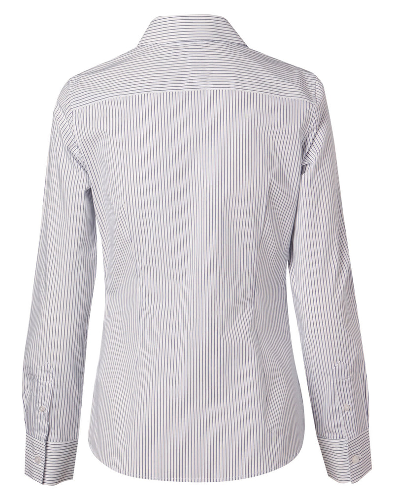 M8200L Women's Ticking Stripe Long Sleeve Shirt