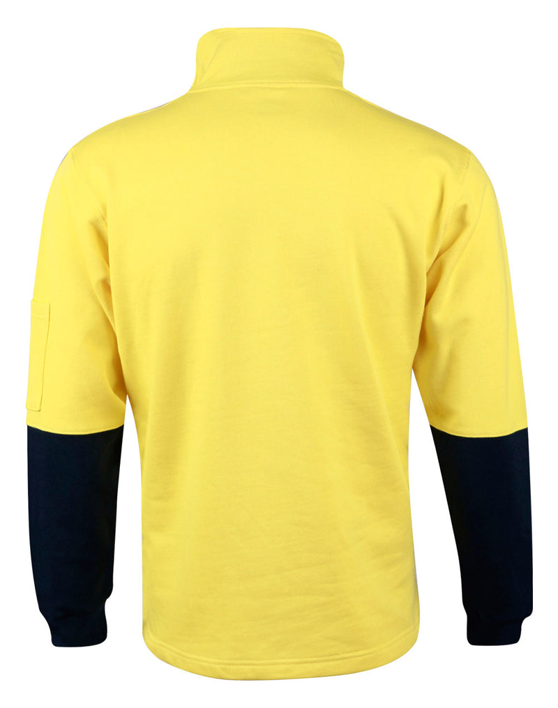 SW47 HI-VIS TWO TONE COTTON FLEECY SWEAT