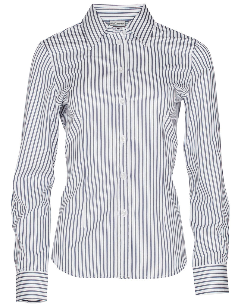 M8310L Ladies' Executive Sateen Stripe Long Sleeve Shirt