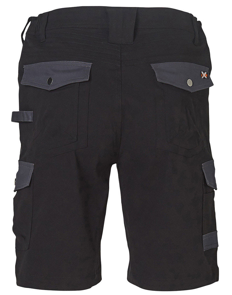 WP23 MENS STRETCH CARGO WORK SHORTS WITH DESIGN PANEL TREATMENTS