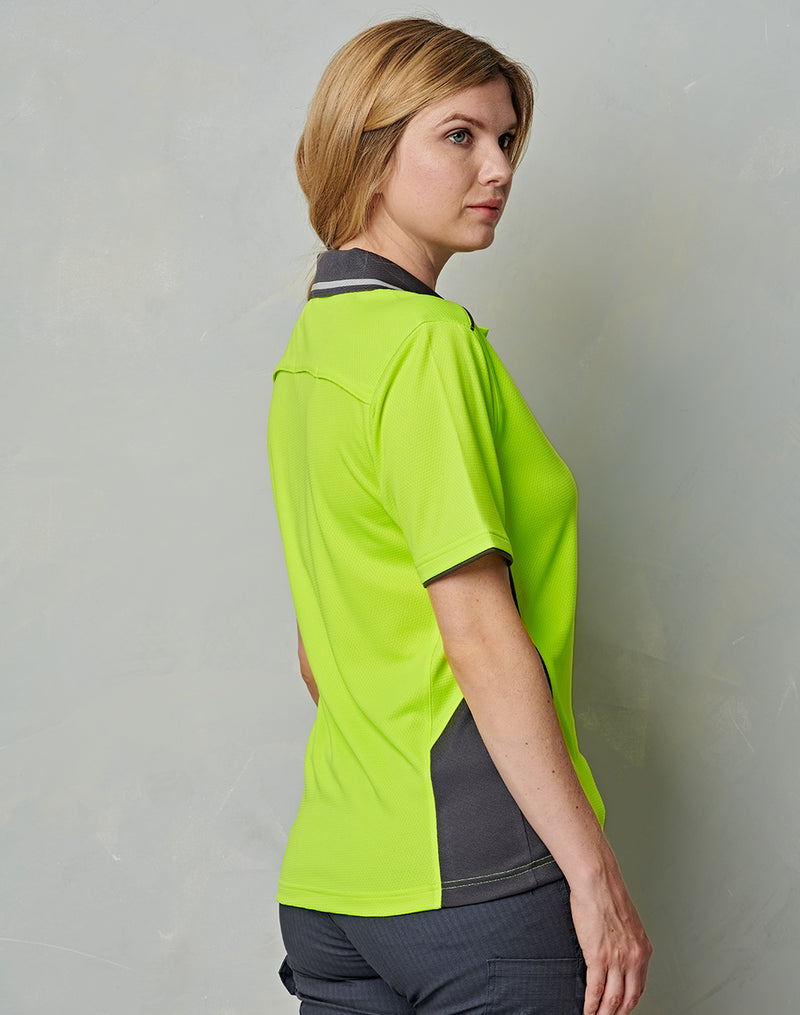 SW79 UNISEX HI-VIS BAMBOO CHARCOAL VENTED SS POLO