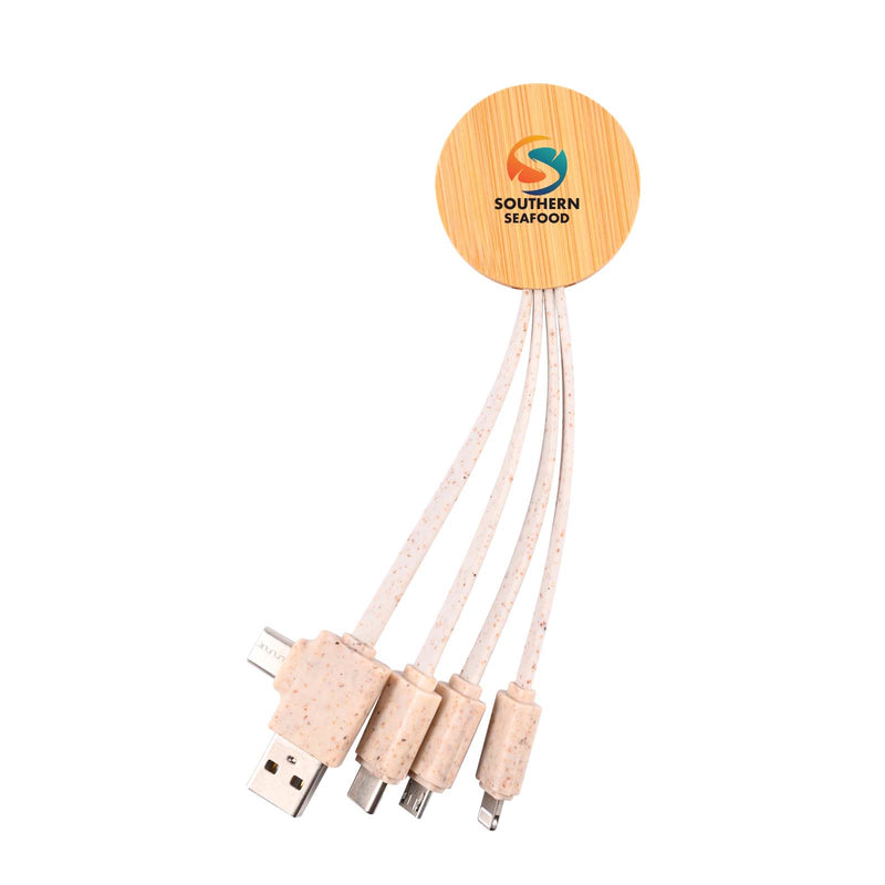 LL9436.Sprite Round Bamboo Charging Cable