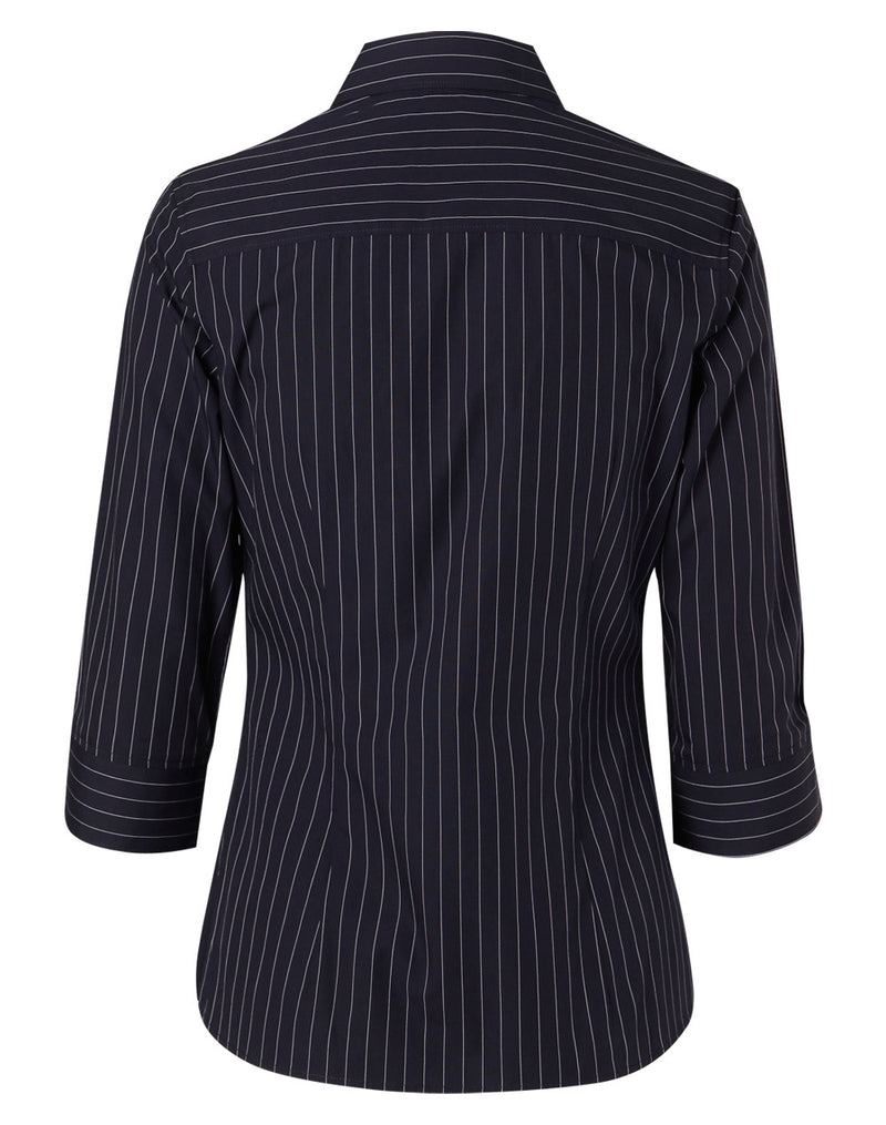 M8223 Women's Pin Stripe 3/4 Sleeve Shirt