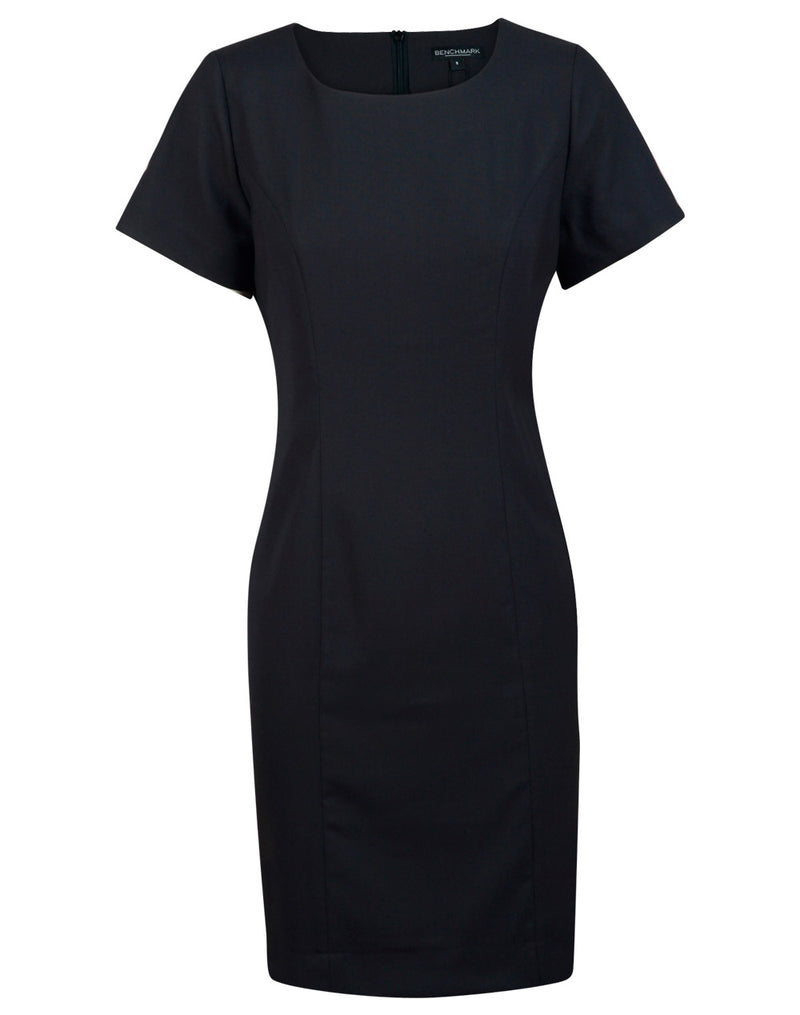 M9282 Ladies’ Poly/Viscose Stretch, Short Sleeve Dress