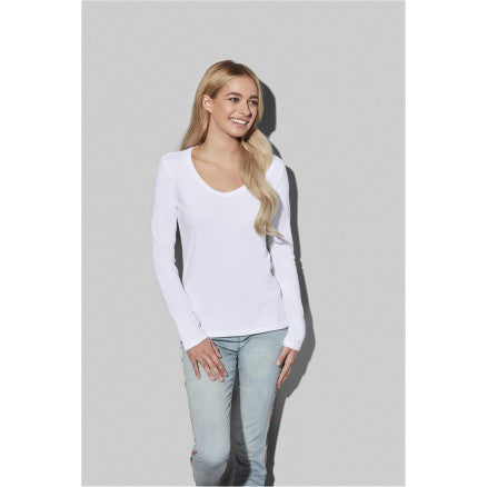 ST9720.Women's Claire V-neck Long Sleeve