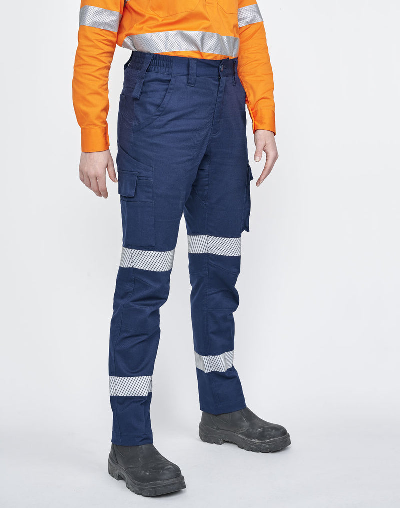 WP26HV UNISEX COTTON STRETCH RIP-STOP WORK PANTS WITH SEGMENTED TAPE