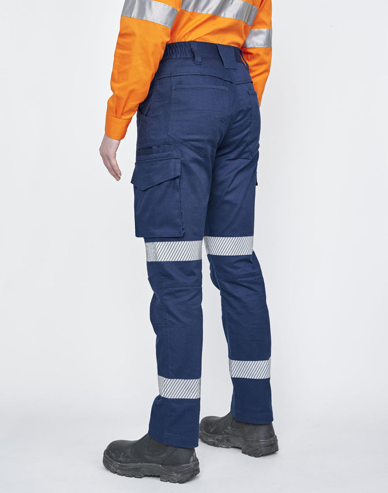 WP26HV UNISEX COTTON STRETCH RIP-STOP WORK PANTS WITH SEGMENTED TAPE