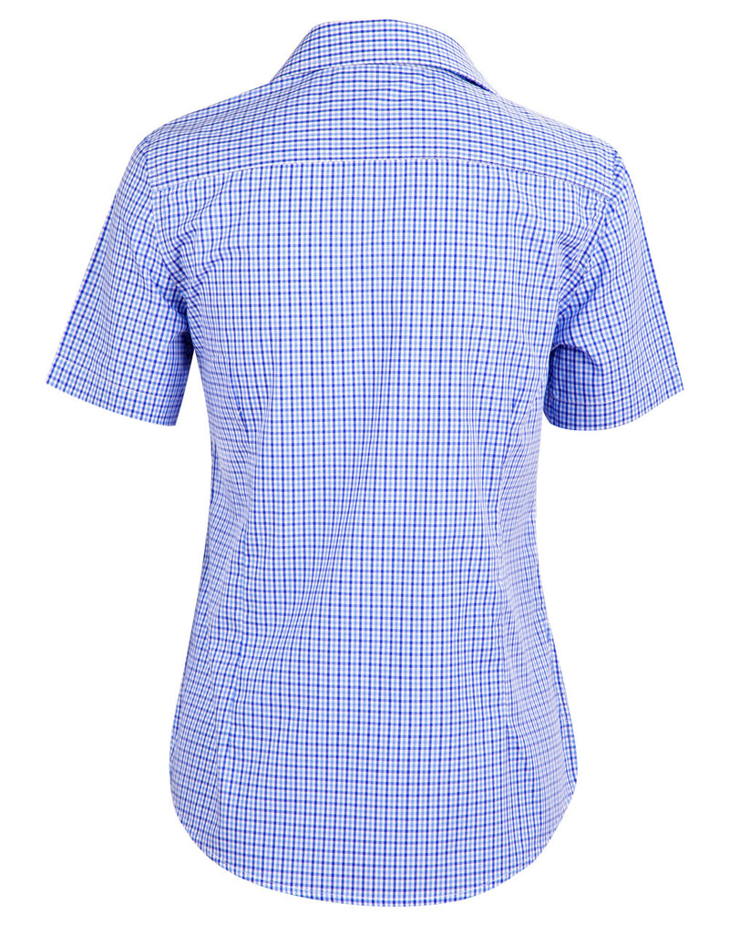 M8320S Ladies’ Multi_Tone Check Short Sleeve Shirt