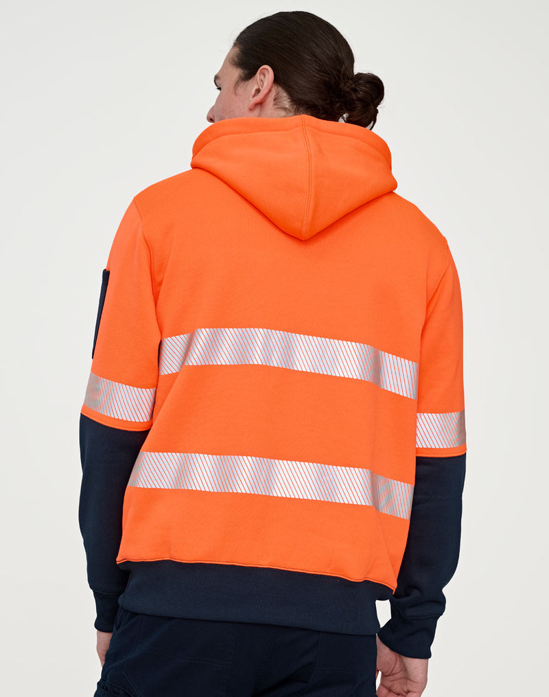 SW88 HI-VIS TWO TONE SAFETY HOODIES WITH SEGMENTED TAPES