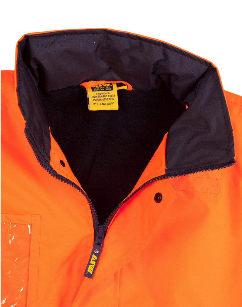 SW50 HI-VIS LONG LINE JACKET POLAR WITH FLEECE LINING