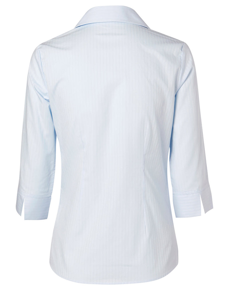 M8100Q Women's Self Stripe 3/4 Sleeve Shirt