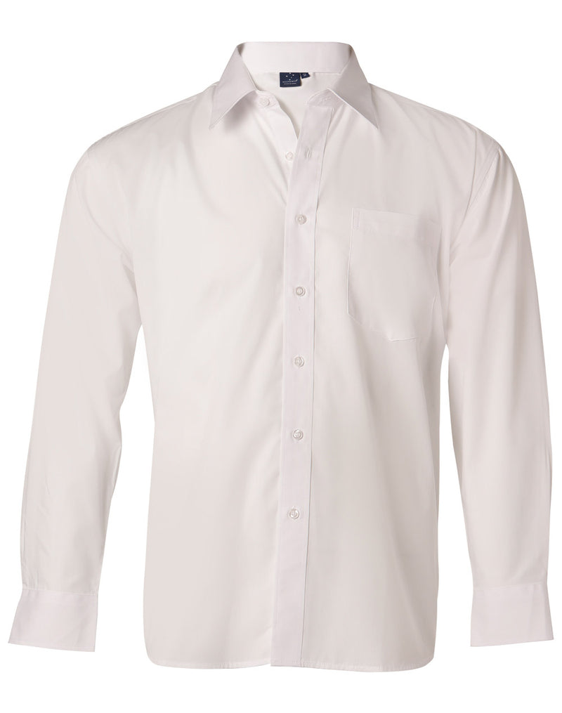 BS01L Men's Poplin Long Sleeve Business Shirt