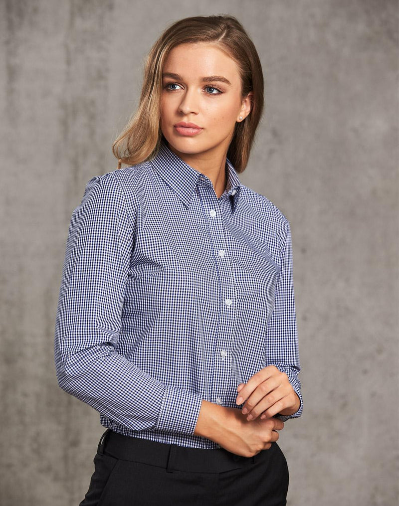 M8320L Ladies’ Multi-Tone Check Long Sleeve Shirt