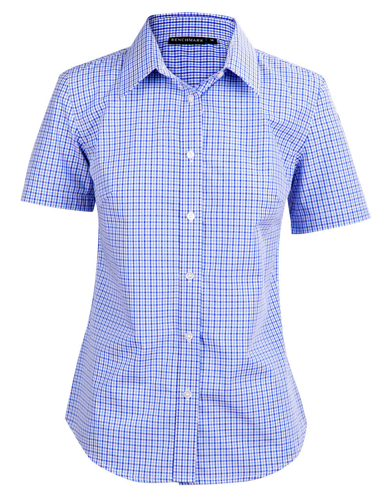 M8320S Ladies’ Multi_Tone Check Short Sleeve Shirt