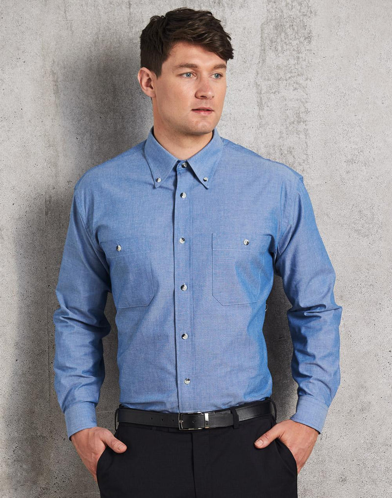 BS03L Men's Chambray Long Sleeve