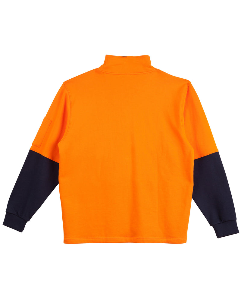 SW47 HI-VIS TWO TONE COTTON FLEECY SWEAT