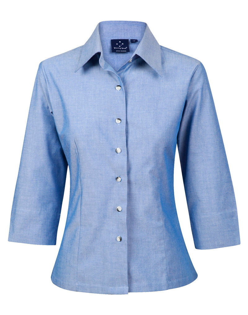 BS04 Ladies' Chambray 3/4 Sleeve