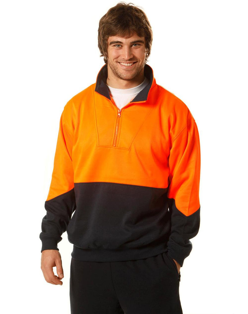 SW13A HI-VIS LONG SLEEVE FLEECE SWEAT