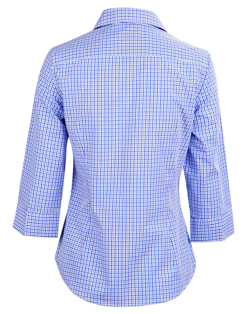 M8320Q Ladies’ Multi-Tone Check 3/4 Sleeve Shirt