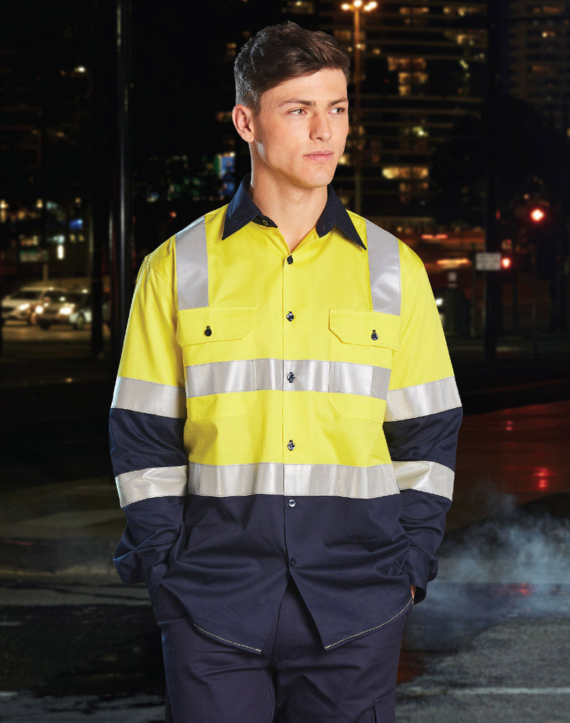 SW70 biomotion day/night light weight safety shirt with x back tape configuration