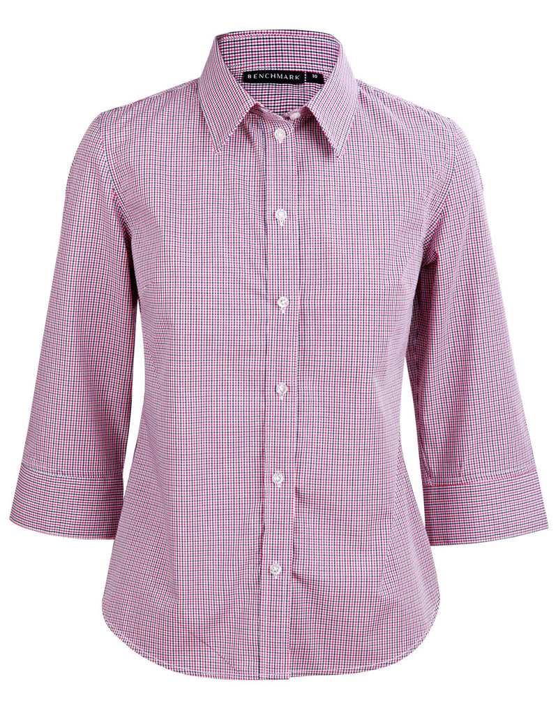 M8340Q Ladies’ two tone Mini Gingham 3/4