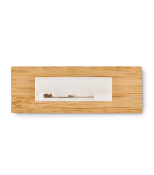 Bamboo name tag holder