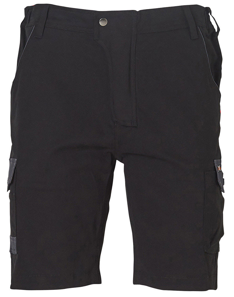 WP23 MENS STRETCH CARGO WORK SHORTS WITH DESIGN PANEL TREATMENTS