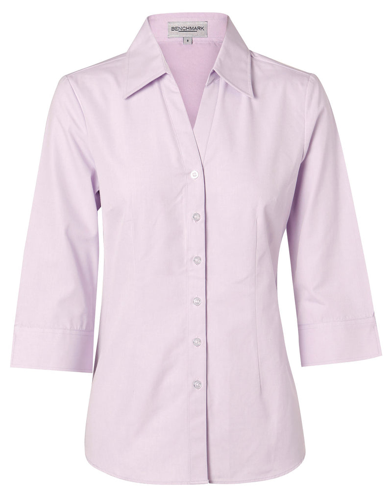 M8040Q Women's CVC Oxford 3/4 Sleeve Shirt