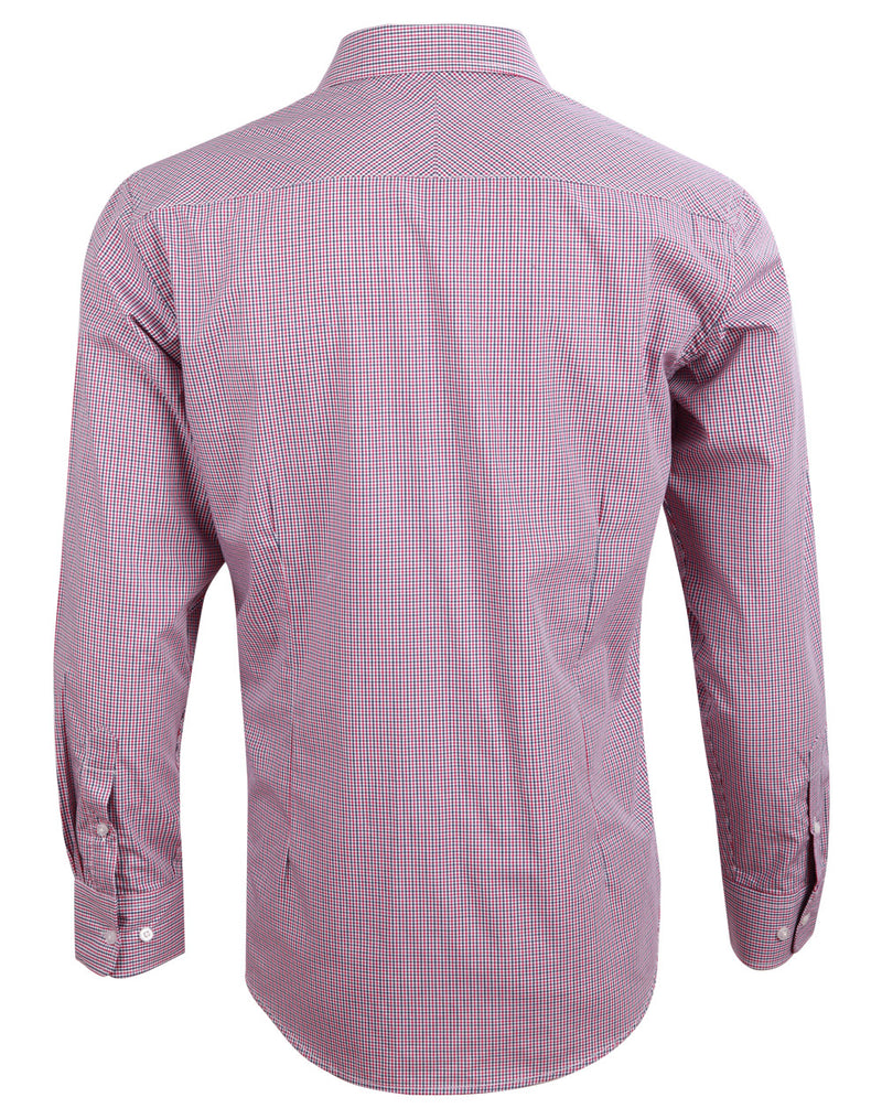 M7340L Men’s Two Tone Mini Gingham Long Sleeve Shirt