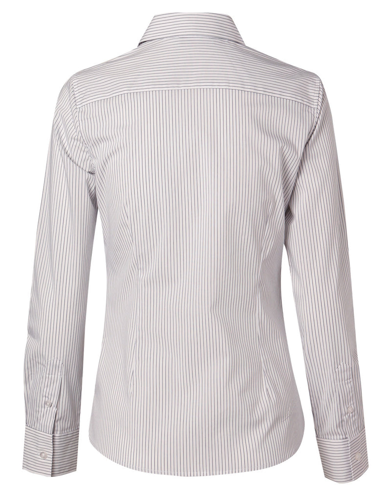 M8200L Women's Ticking Stripe Long Sleeve Shirt