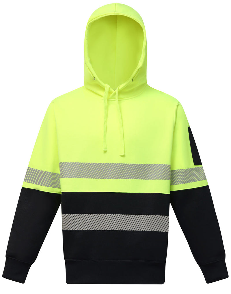 SW88 HI-VIS TWO TONE SAFETY HOODIES WITH SEGMENTED TAPES