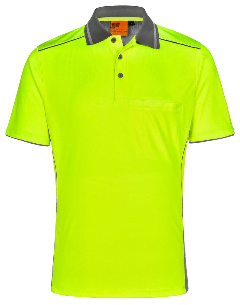 SW79 UNISEX HI-VIS BAMBOO CHARCOAL VENTED SS POLO