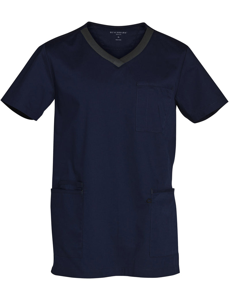 M7650 MENS V-NECK CONTRAST TRIM SCRUB TOP