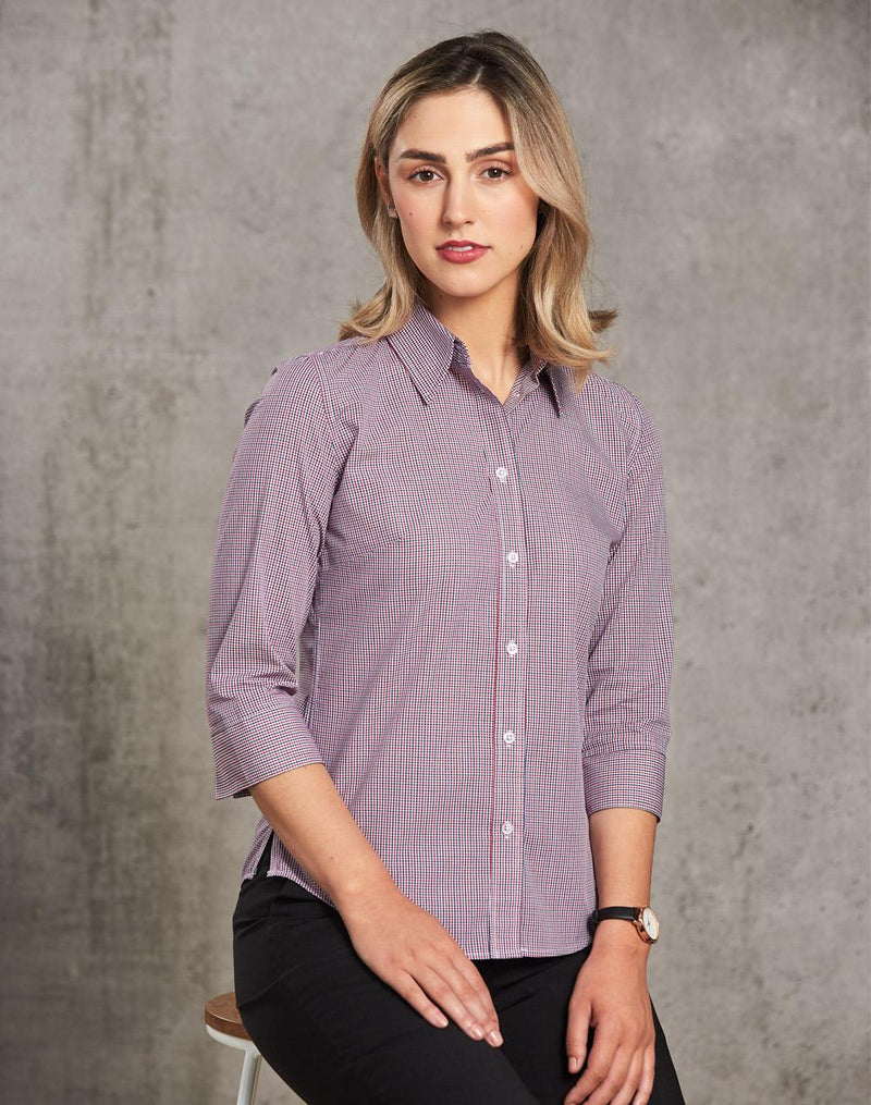 M8340Q Ladies’ two tone Mini Gingham 3/4