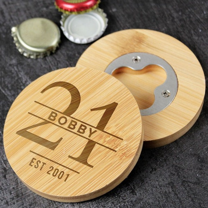 Bamboo Bottle Opener Coaster