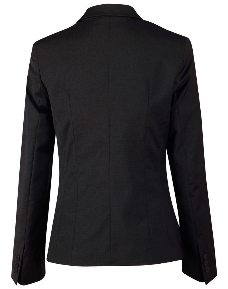 M9201 Ladies’ Wool Blend Stretch One Button Cropped Jacket