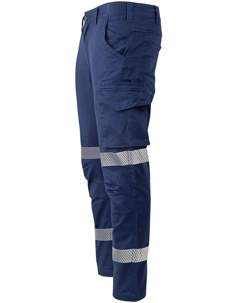 WP26HV UNISEX COTTON STRETCH RIP-STOP WORK PANTS WITH SEGMENTED TAPE