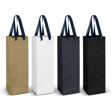 Wine Ribbon Handle Paper Bag