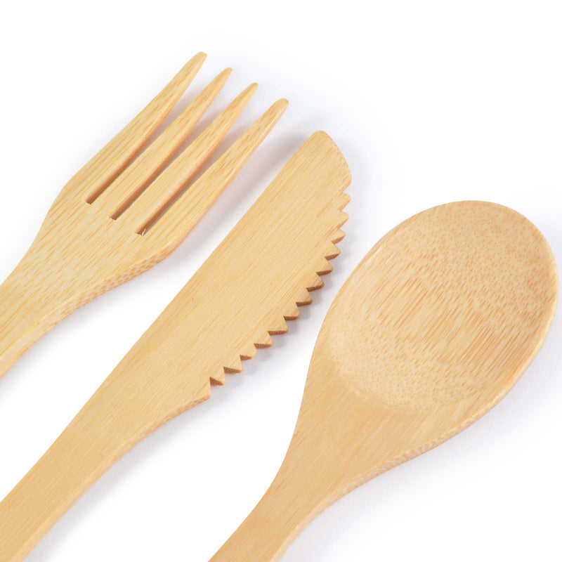 LL8794.Miso Bamboo Cutlery Set in Calico Pouch