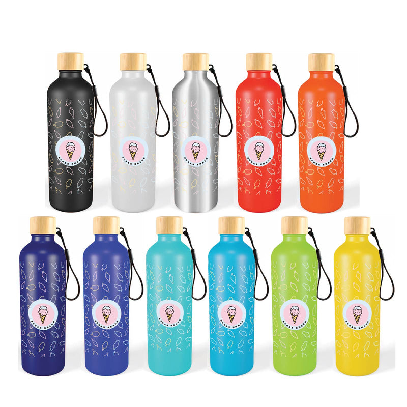 LL6997.Gelato Aluminium Drink Bottle with Bamboo Lid